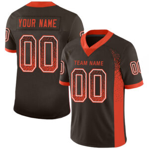 Custom Brown Orange-White Drift Fashion Football Jersey